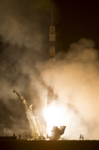 The Soyuz TMA-12M rocket launches from Baikonur 